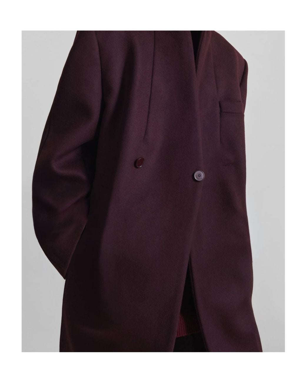 Frankie Shop Purple Brea Collarless Coat