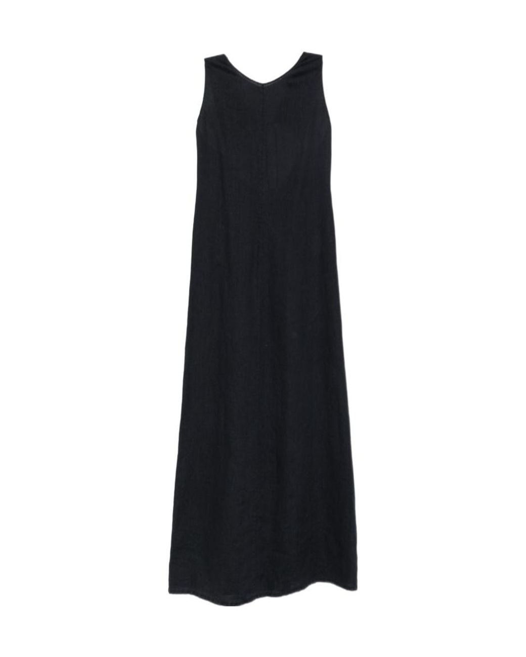 Aspesi Black Cut-Out Tie-Fastening Maxi Dress