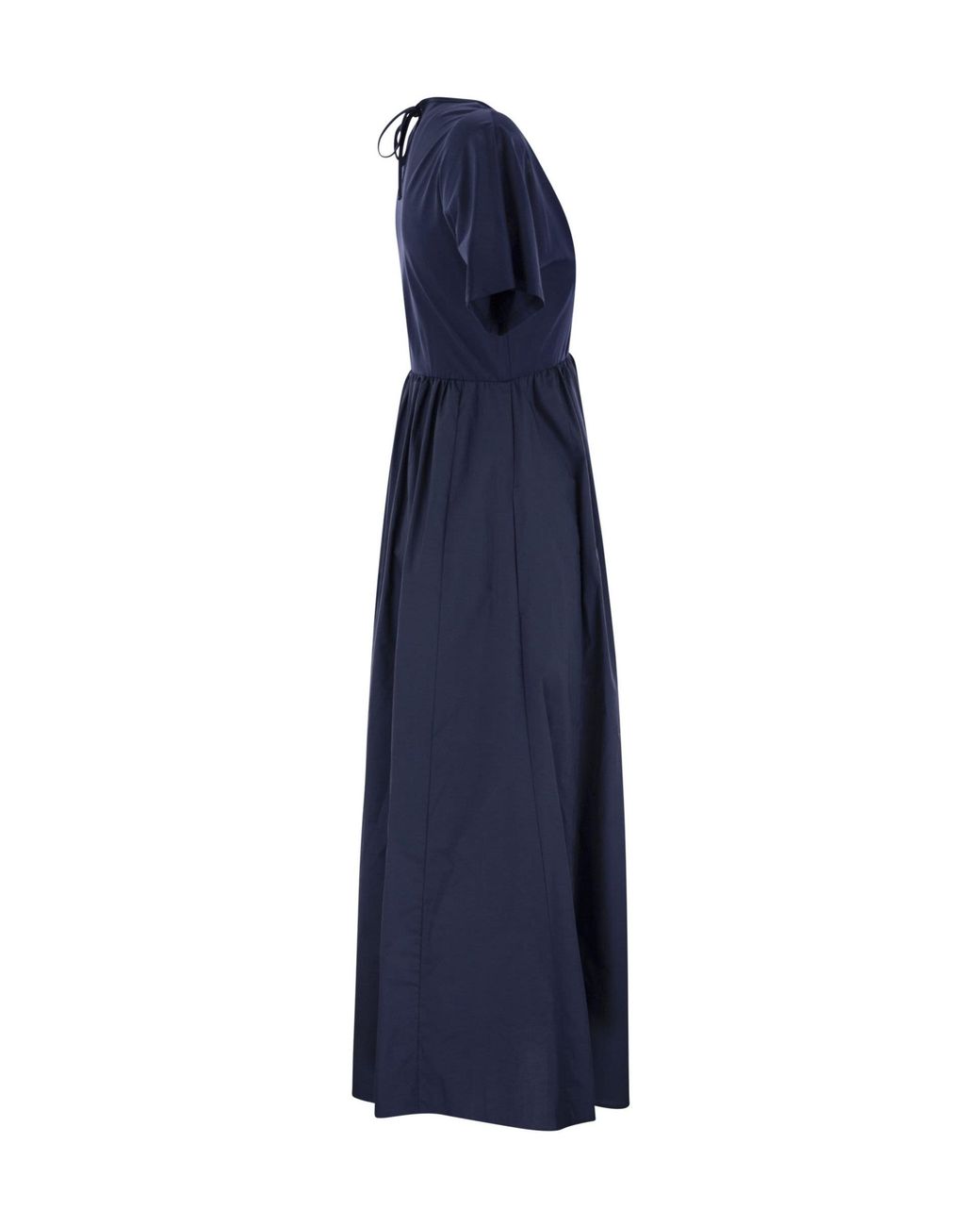 Weekend by Maxmara Blue Bronzo V-Neck Short-Sleeved Dress