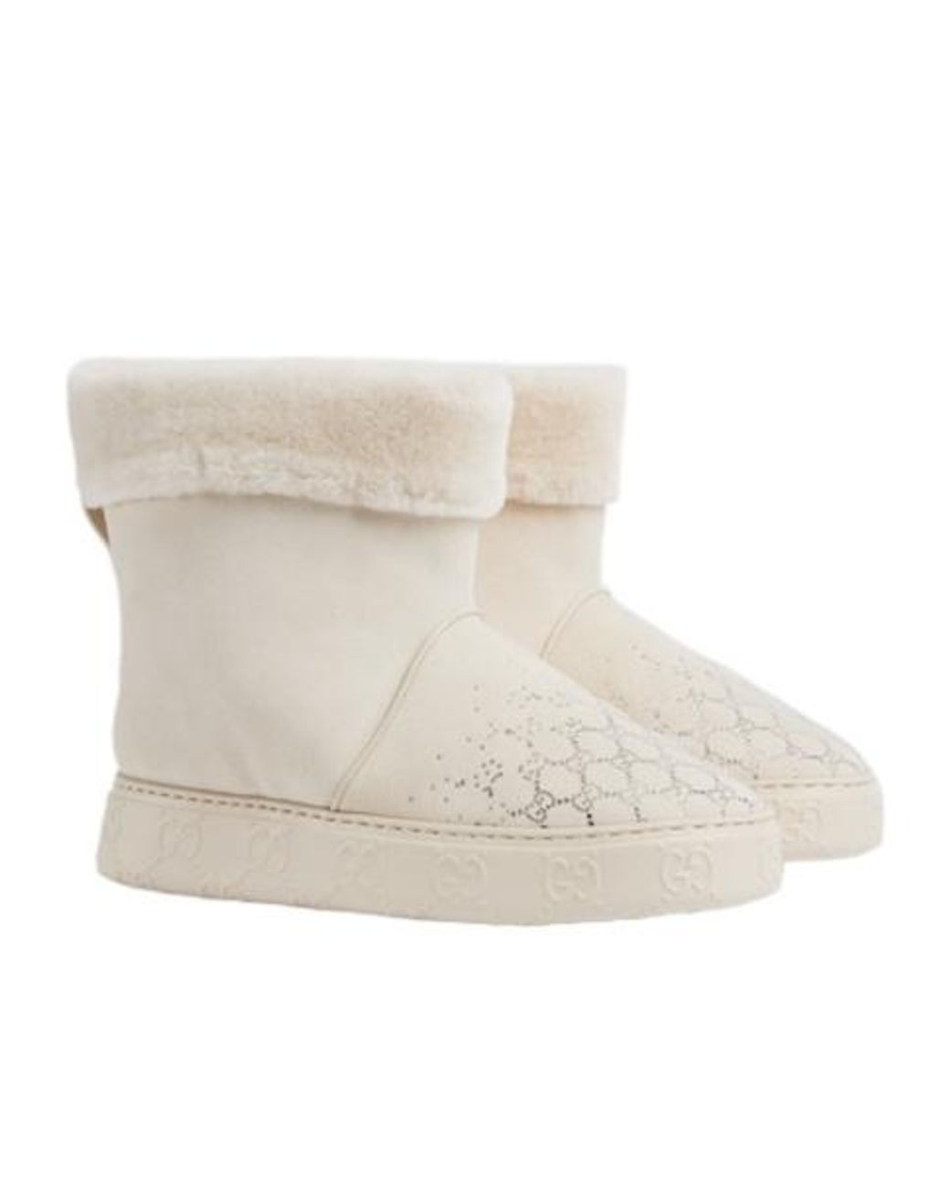 Gucci White Boot With Merino Wool Lining