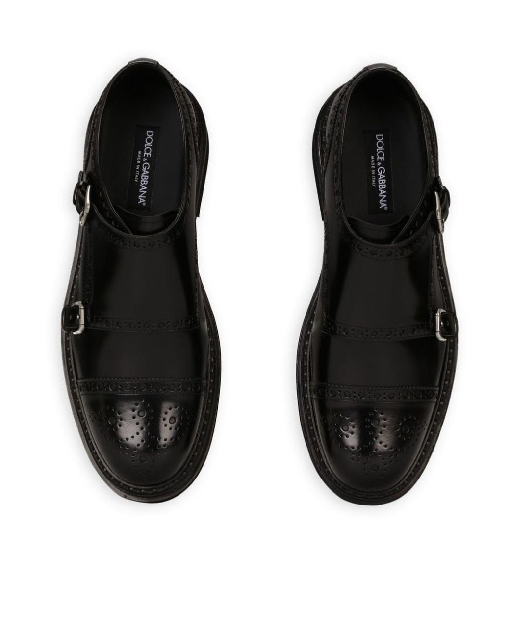 Dolce & Gabbana Black Round Head Loafer Shoes for men