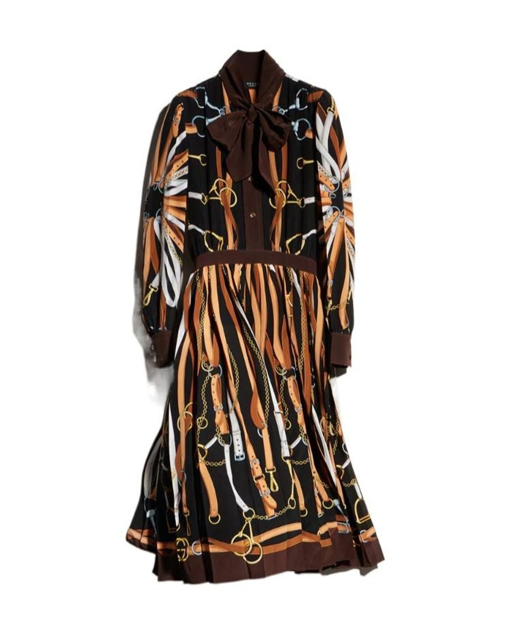Gucci Brown Printed Chemisier Dress