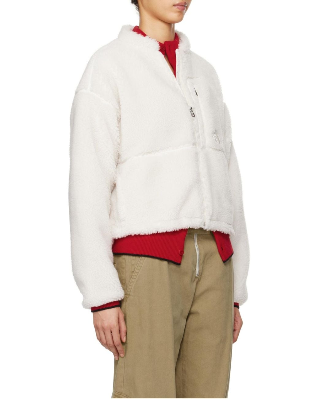 The North Face White Logo-Embroidered Zipped Jacket