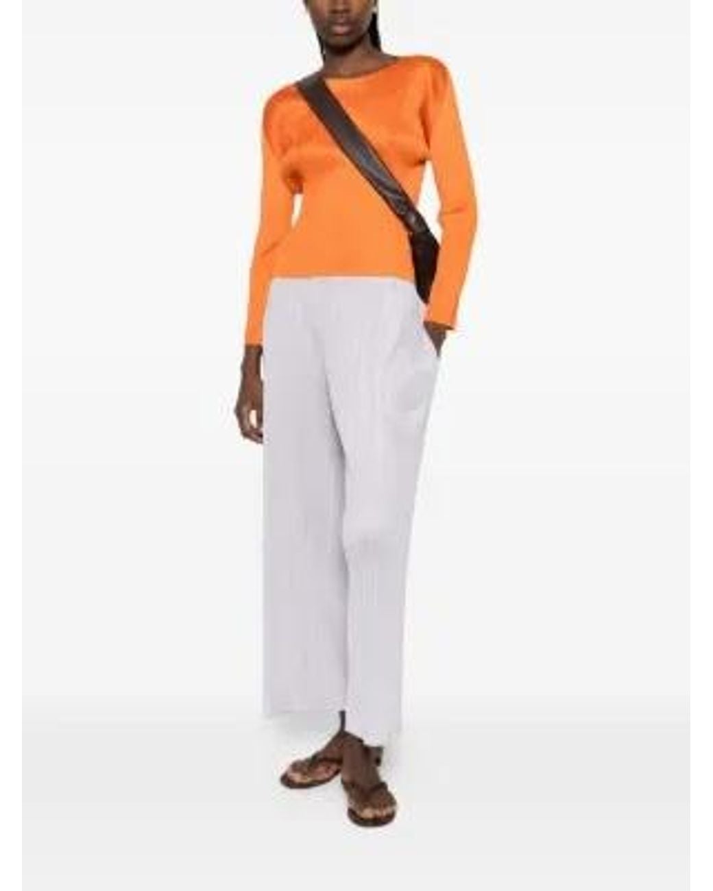 Issey Miyake White Square Pleated Trousers
