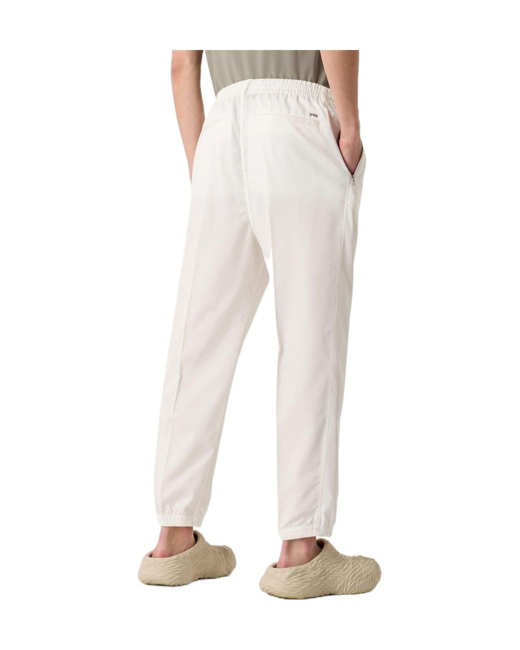 Emporio Armani White Casual Trousers for men