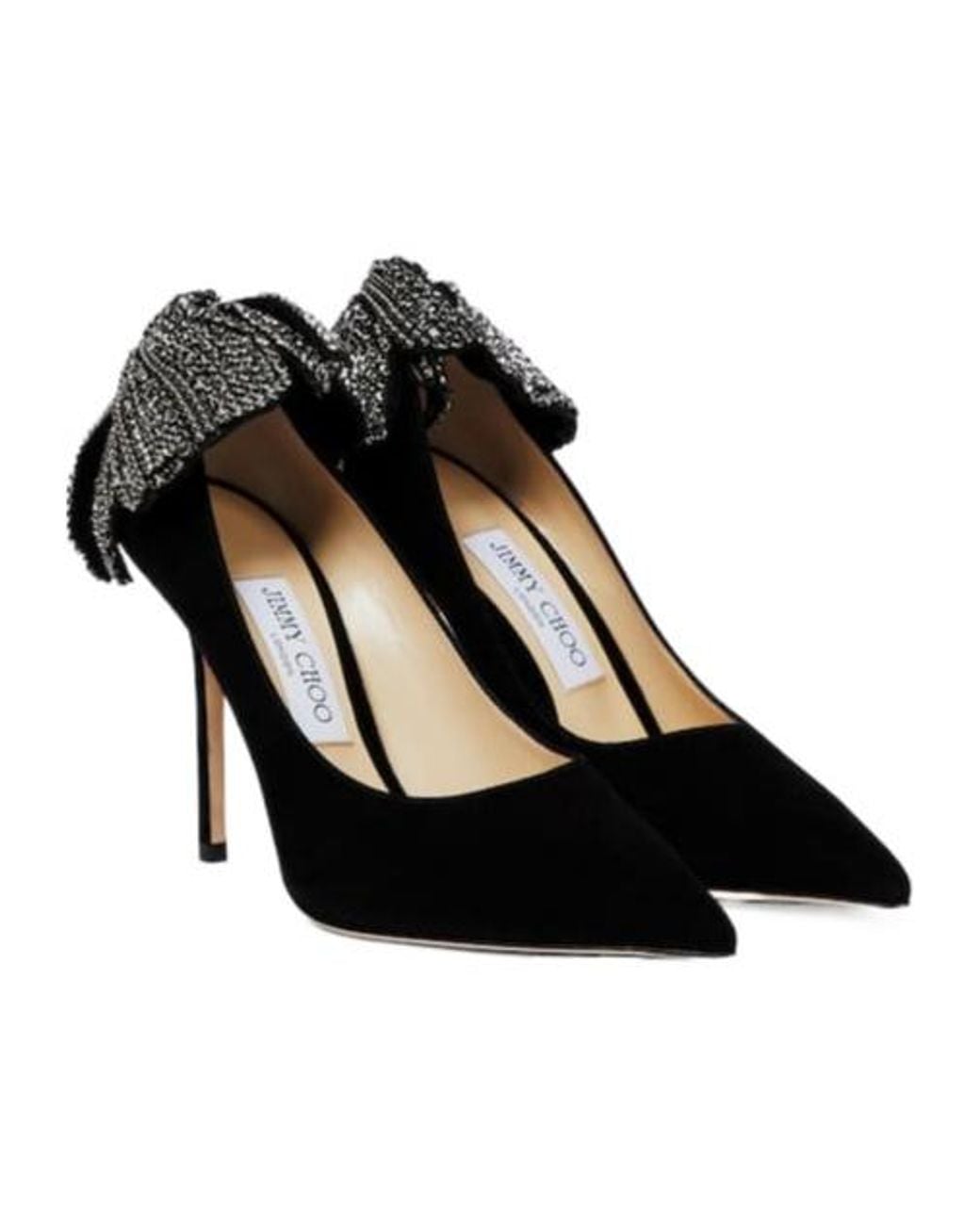 Jimmy Choo Black Love 100 Embellished Suede Pumps