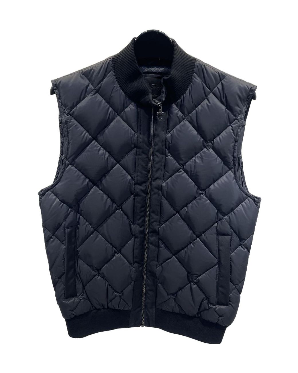 Ferragamo Blue Zippered Cotton Vest for men