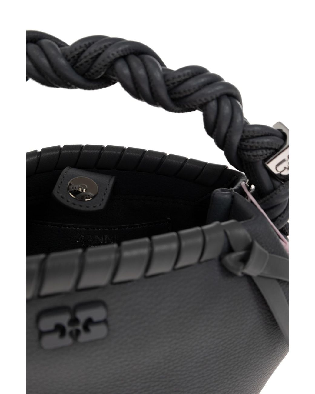 Ganni Black Handle Shoulder Bag