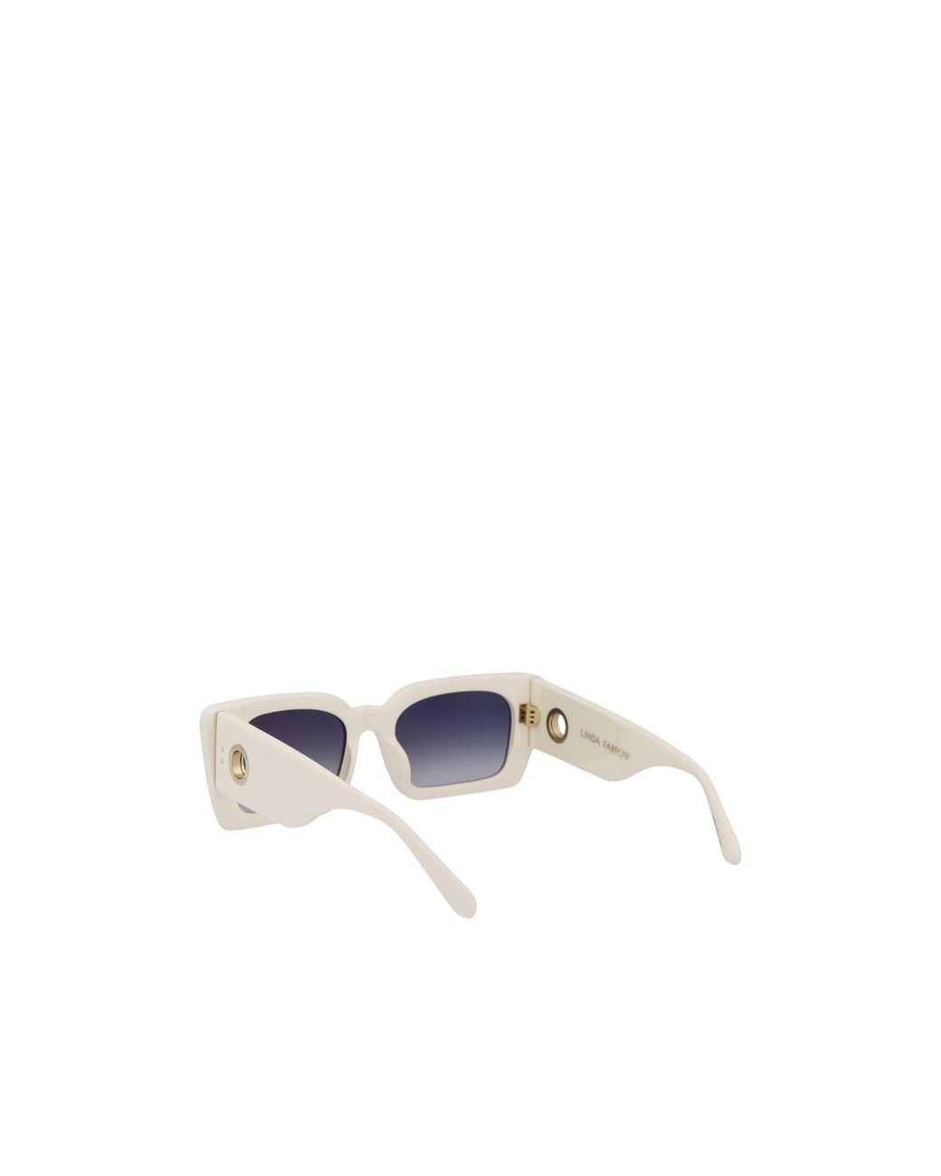 Linda Farrow White Geometric Frame Sunglasses