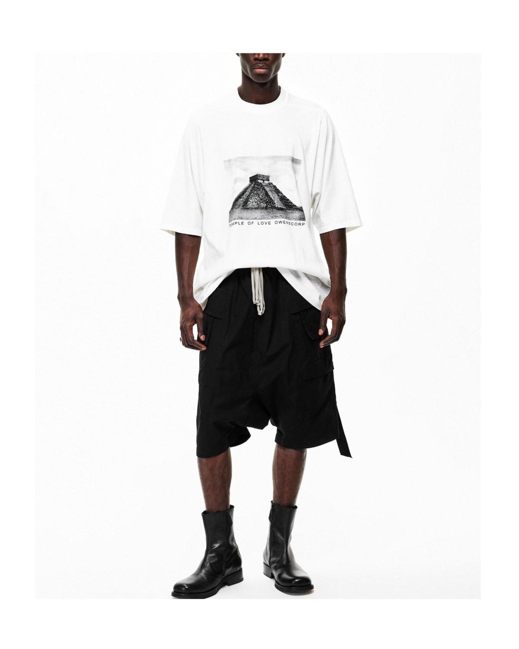 Rick Owens White Oversized Fit Oversized T-Shirt for men