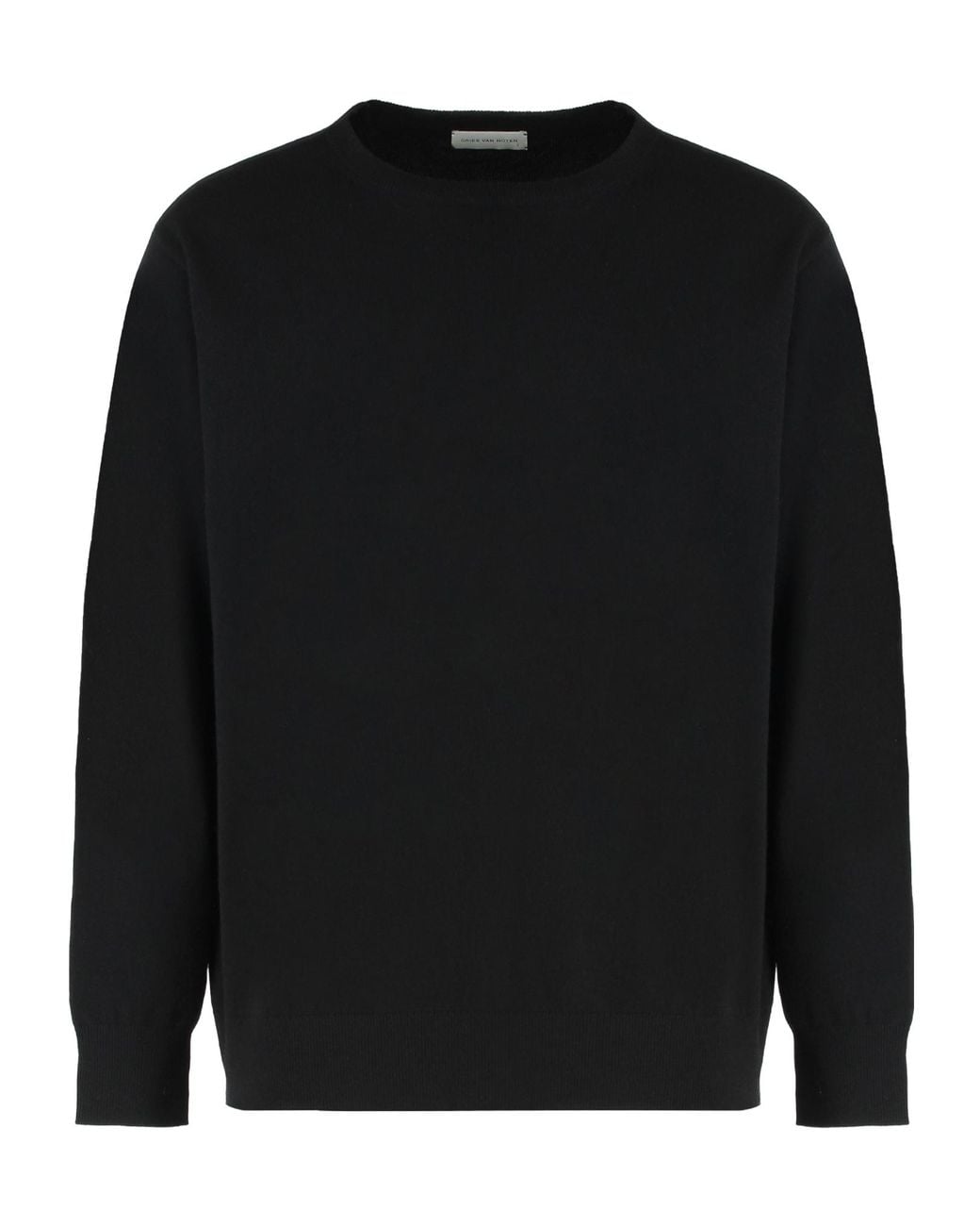 Dries Van Noten Black Crewneck Knitted Sweater for men