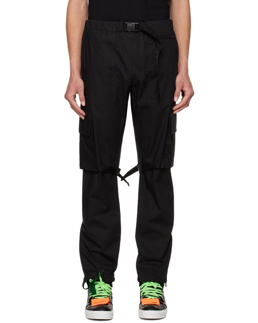 Off-White c/o Virgil Abloh Black Diag-Stripe Ripstop Cargo Trousers for men