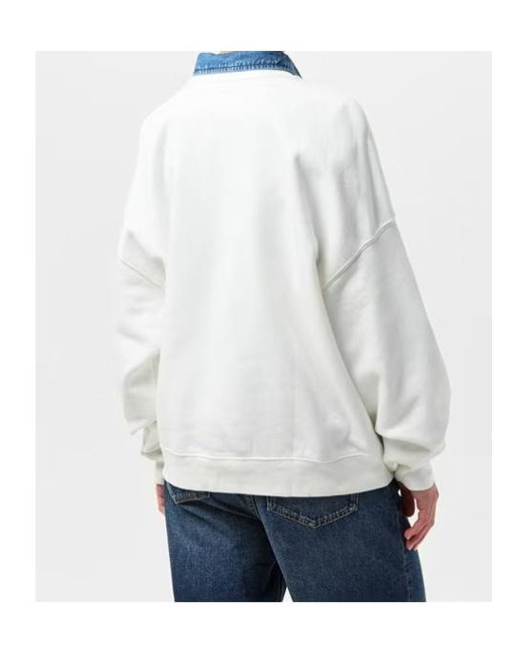 Anine Bing White Cotton Long-Sleeve Sweatshirt