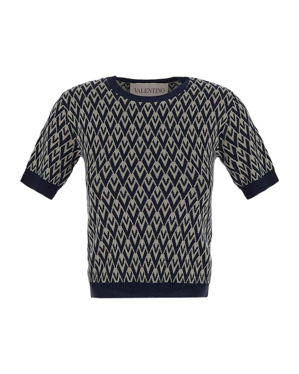 Valentino Multicolor Toute La V Jacquard Crewneck Jumper