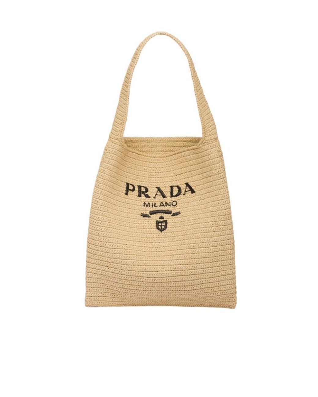 Prada Raffia Tote Bag in Natural | Lyst