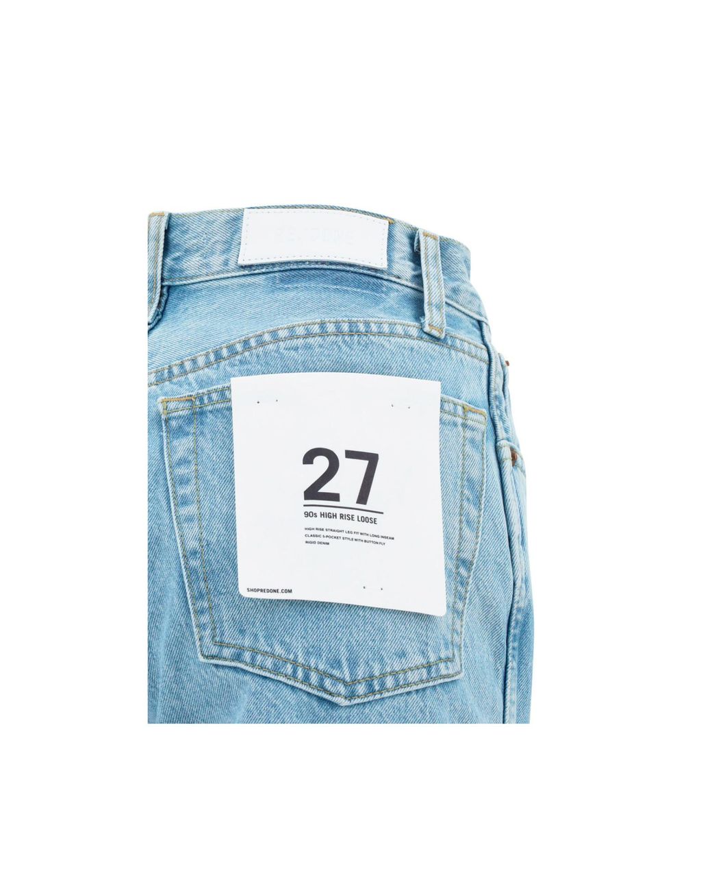 Re/done Blue High-Rise Straight-Leg Jeans