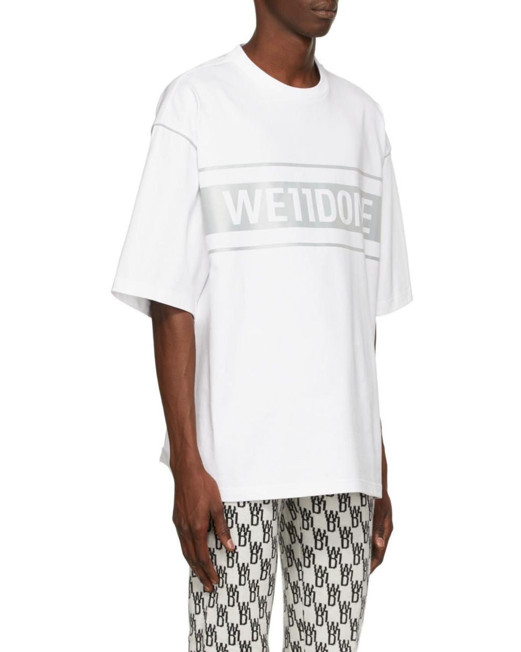 we11done White Logo Printed T-Shirt for men