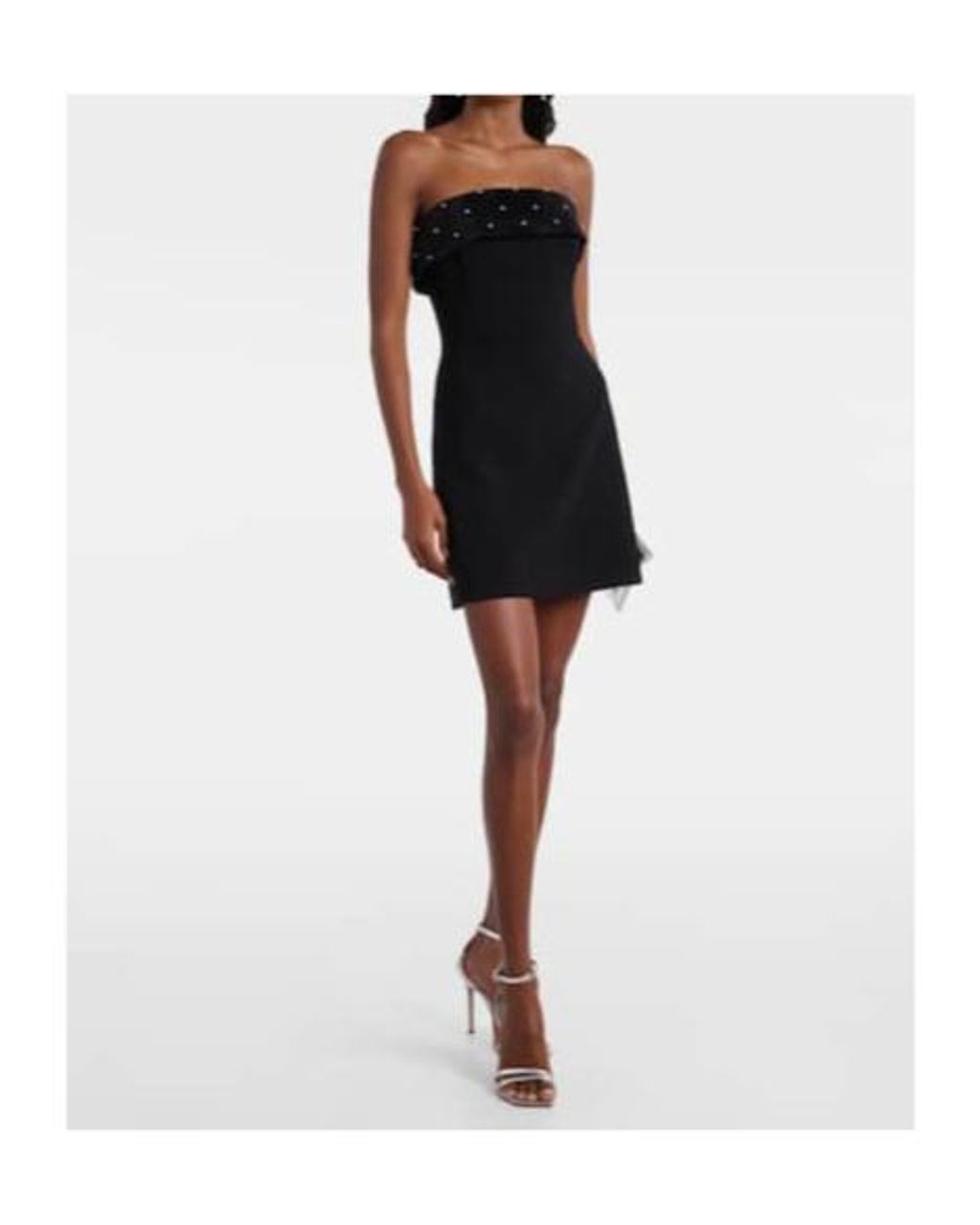 Rebecca Vallance Black Embellished Strapless Minidress