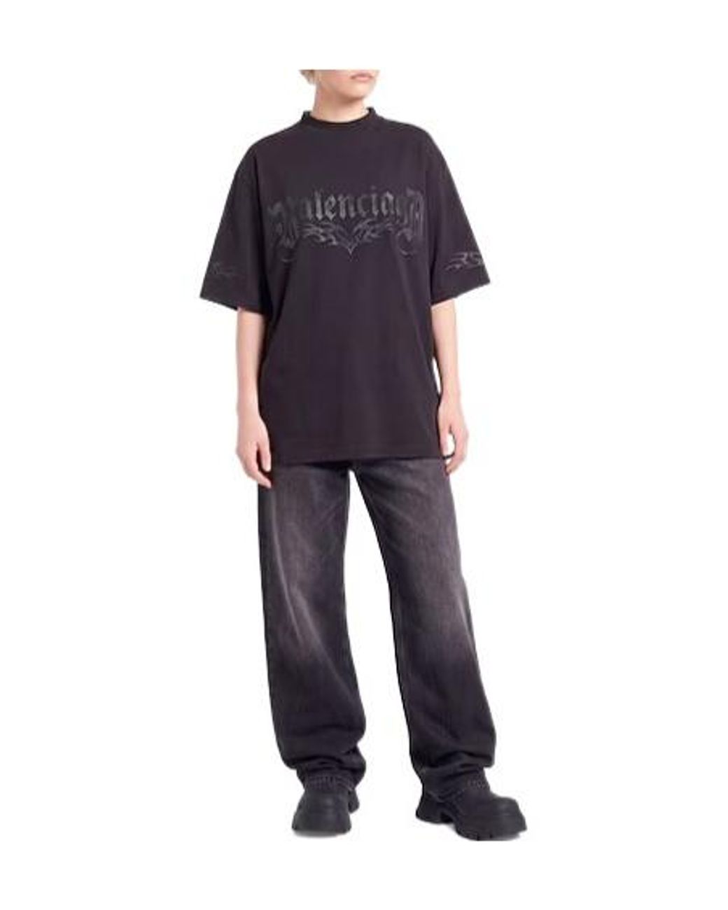 Balenciaga Black Logoprint Tshirt