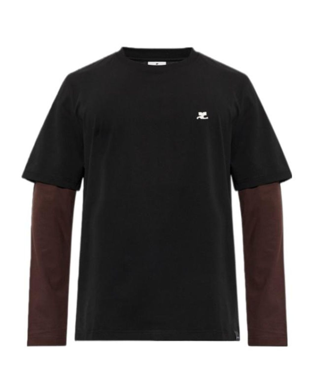 Courreges Black Double-Sleeved T-Shirt for men