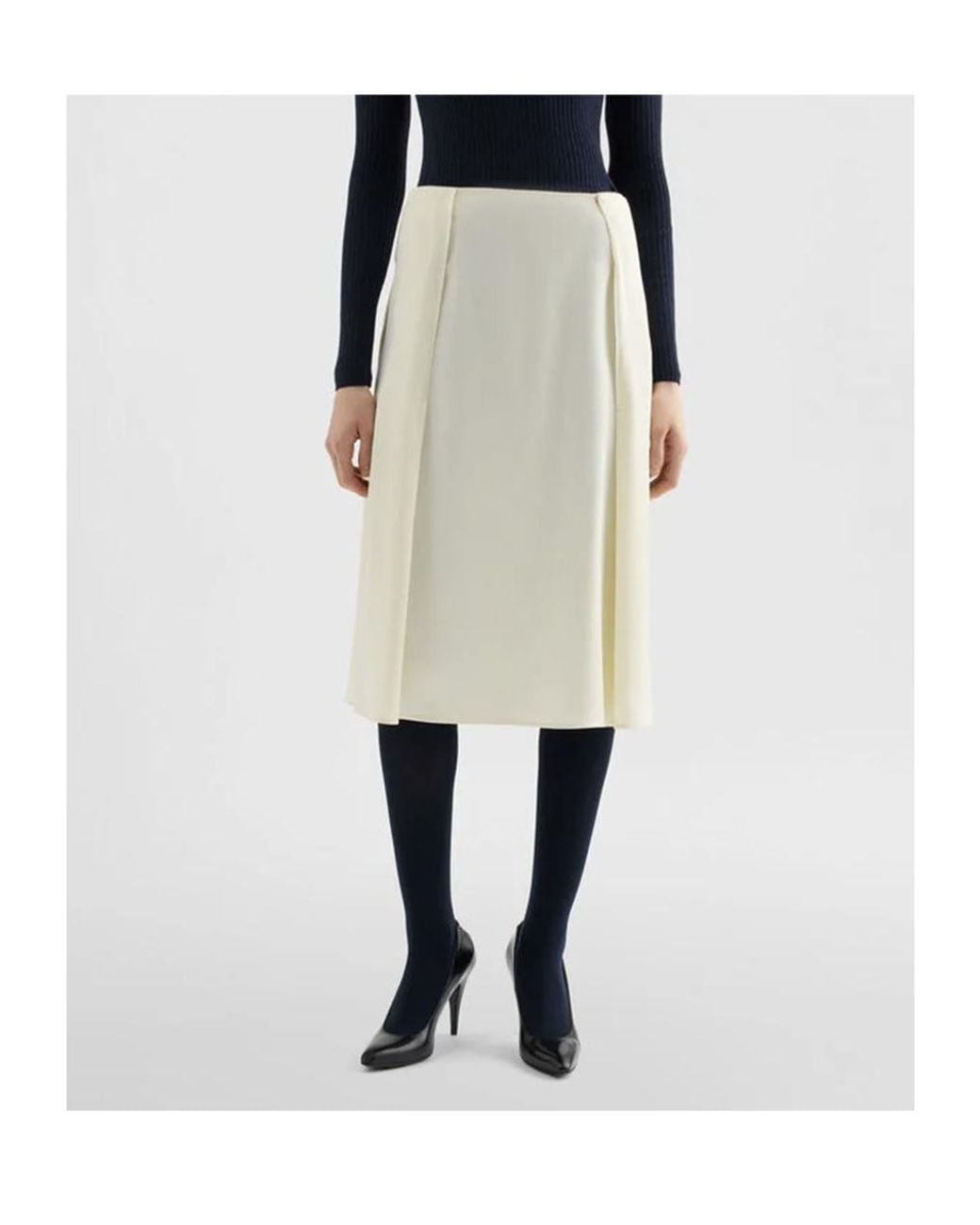 Jil Sander Natural 151 Pleated Midi Skirt