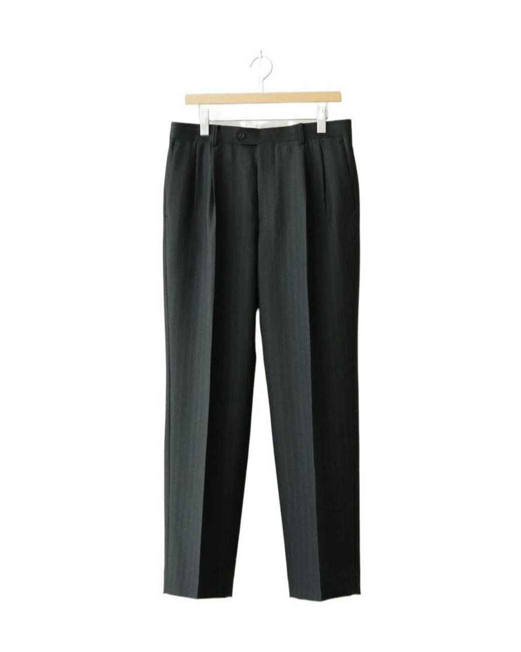 Auralee Black Bluefaced Two-Tuck Slacks for men