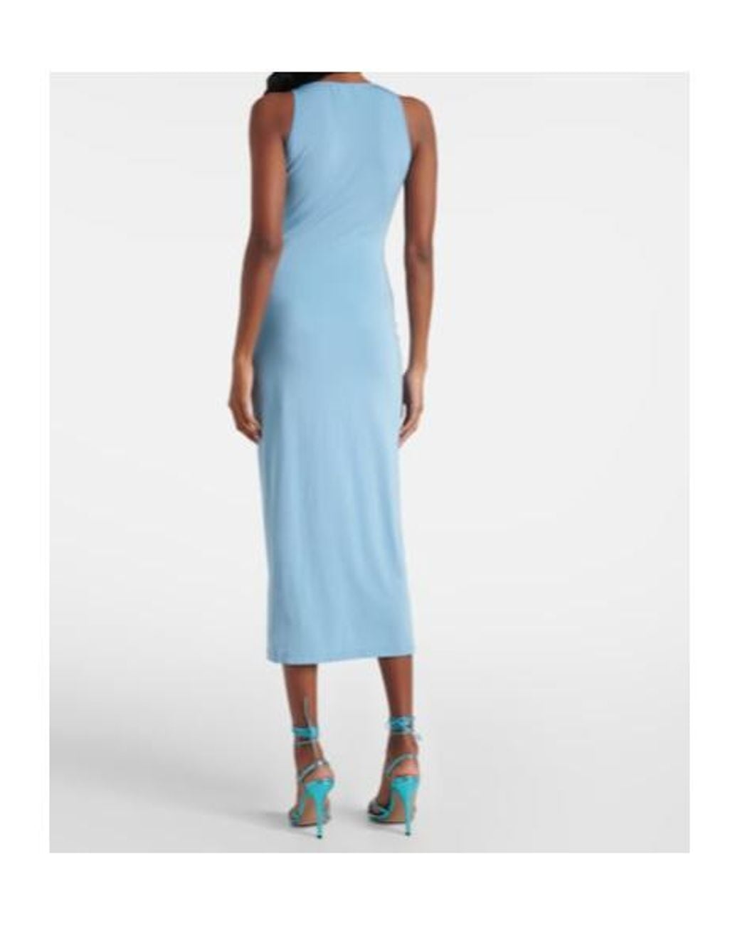 Nensi Dojaka Blue Cosimina Floral Midi Dress