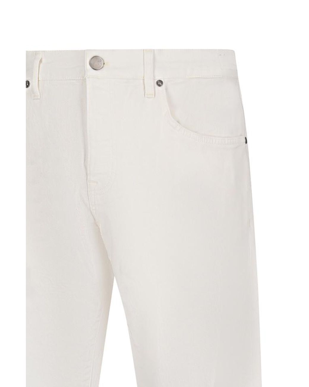 Pt Pantaloni White Straight-Leg Jeans for men