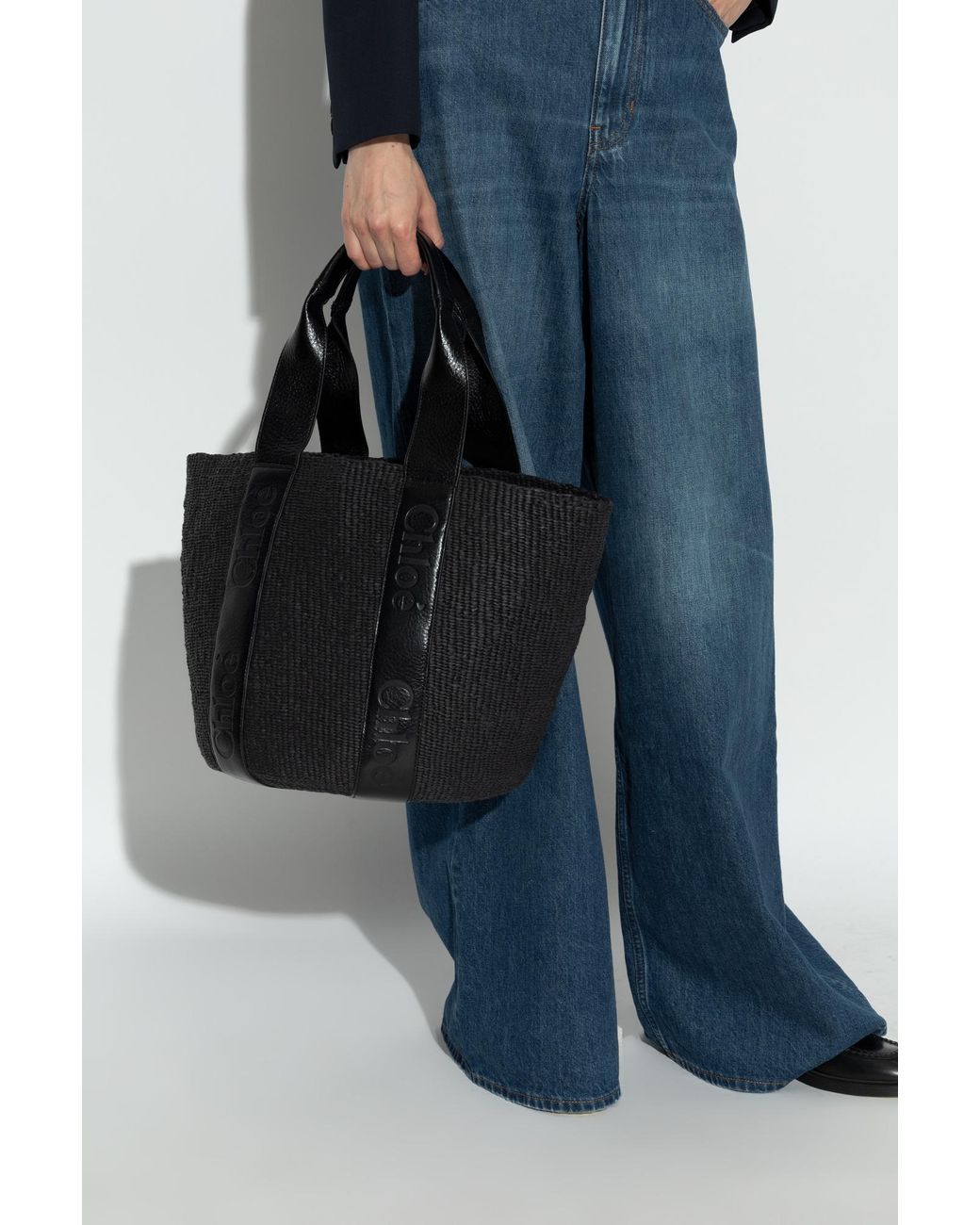 Chloé Black Chloé Woody Large Tote Bag