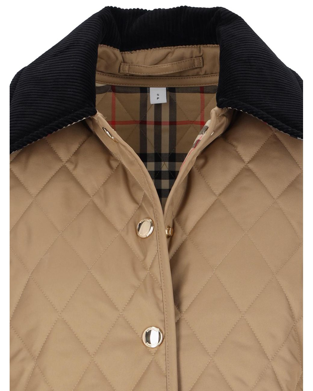Burberry Natural Long Sleeved Quilted Jacket