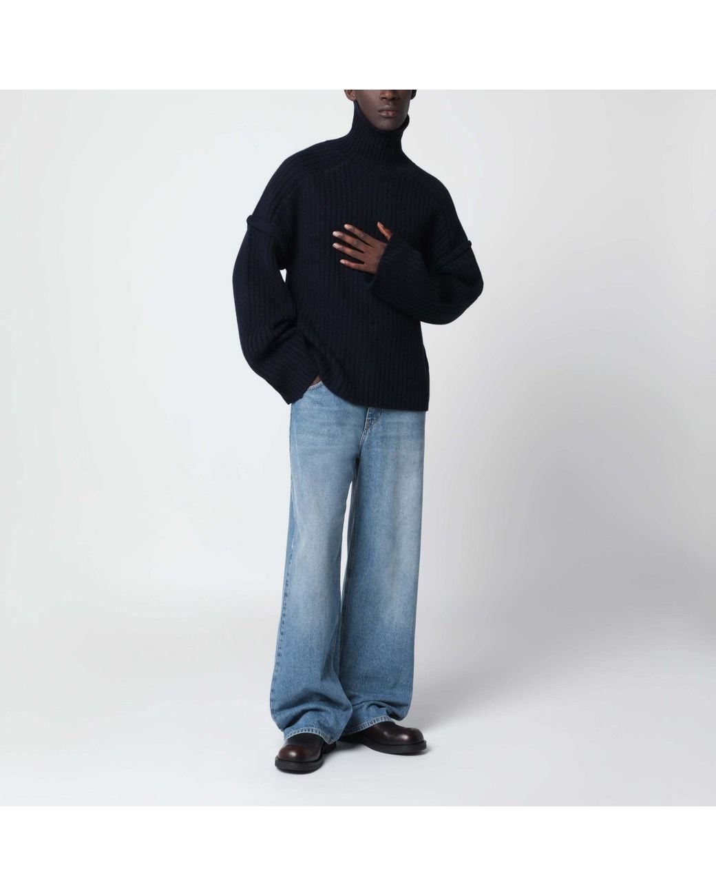 Séfr Blue Turtleneck Sweater for men