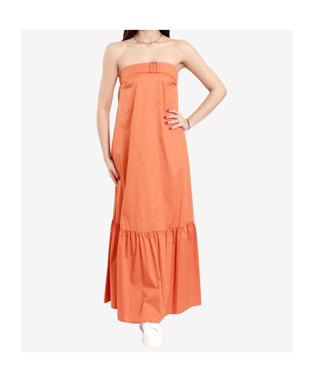 Kaos Orange Tube Top Dress
