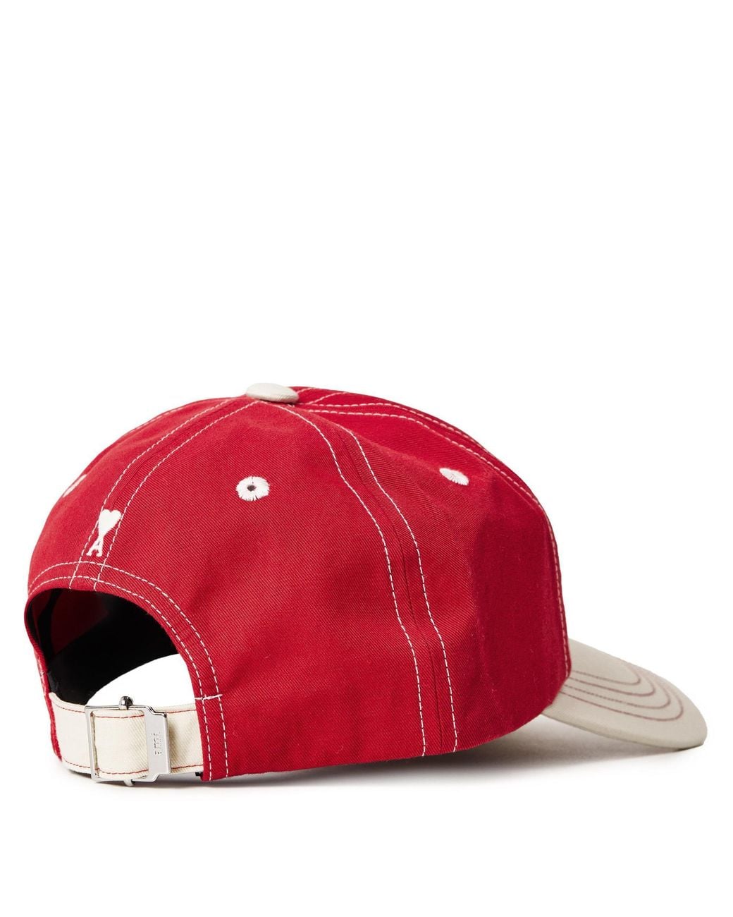 AMI Red Colorblock Baseball Cap for men