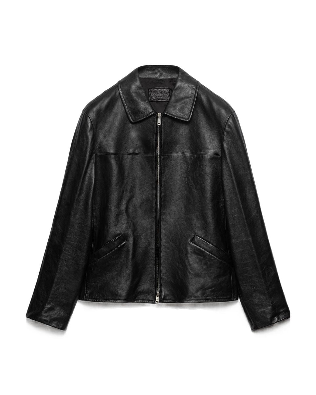 Prada Black Nappa Leather Blouson Jacket for men