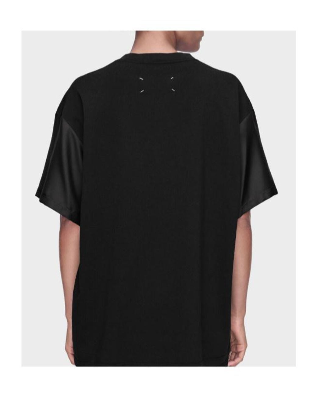Maison Margiela Black Floral Printed V-Neck T-Shirt for men