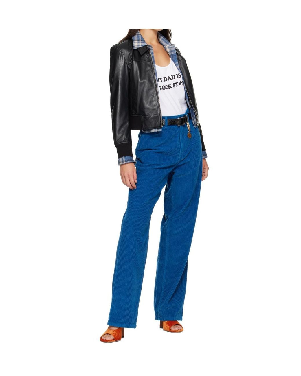 Stella McCartney Blue Straight-Leg Corduroy Casual Trousers