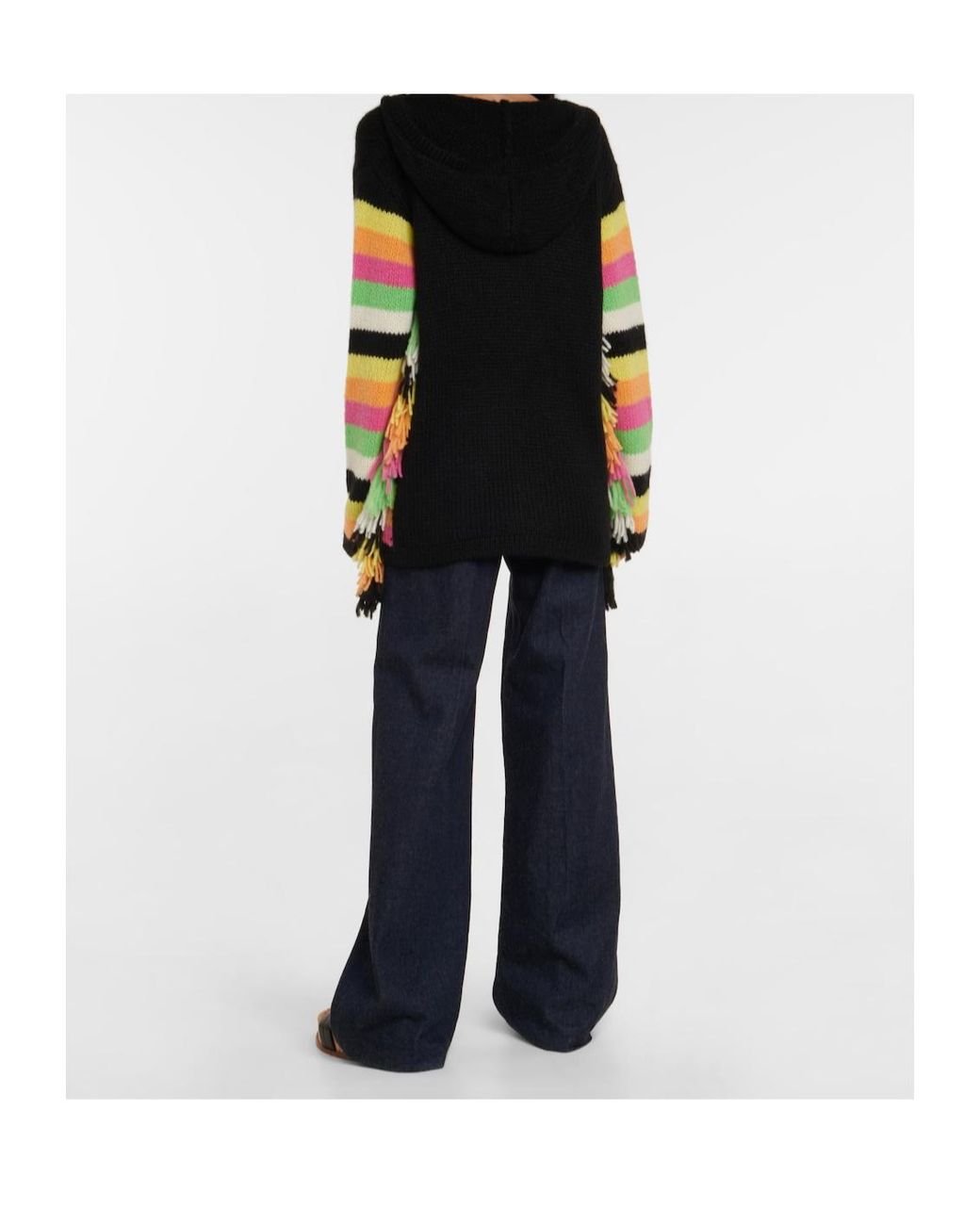 Gabriela Hearst Black Striped Knit Hoodie