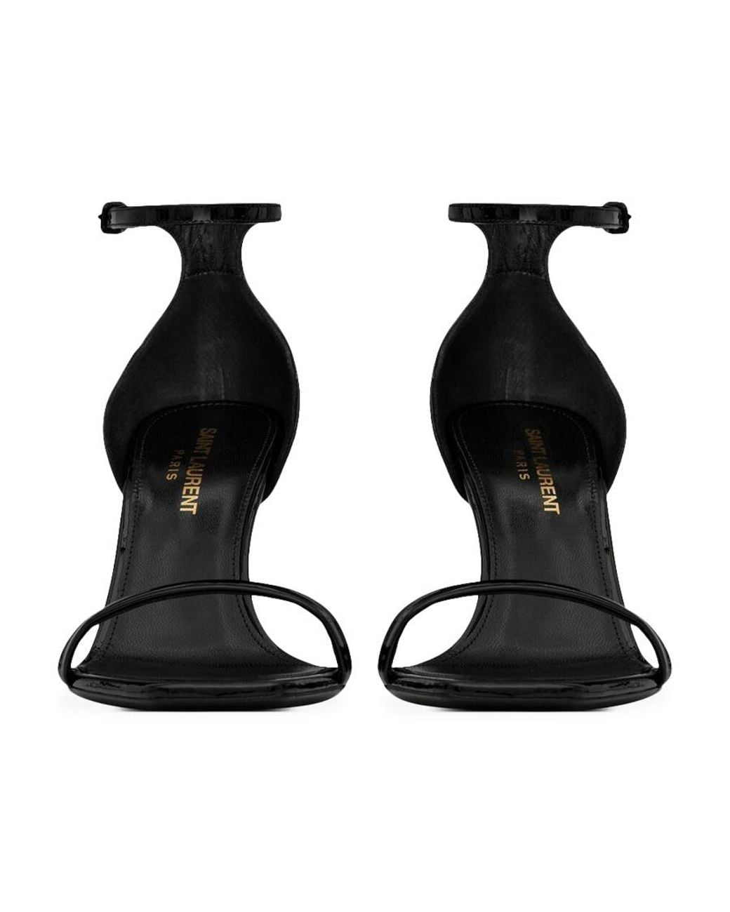 Saint Laurent White Opyum Logo-Heel Heeled Sandals