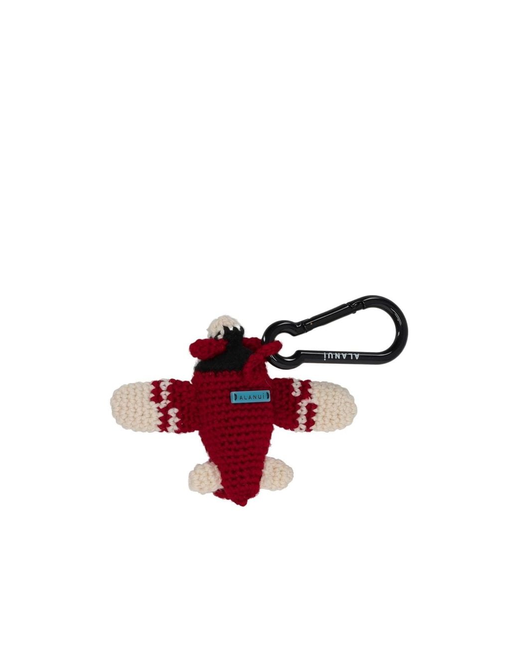 Alanui White Crochet Plane Keyring