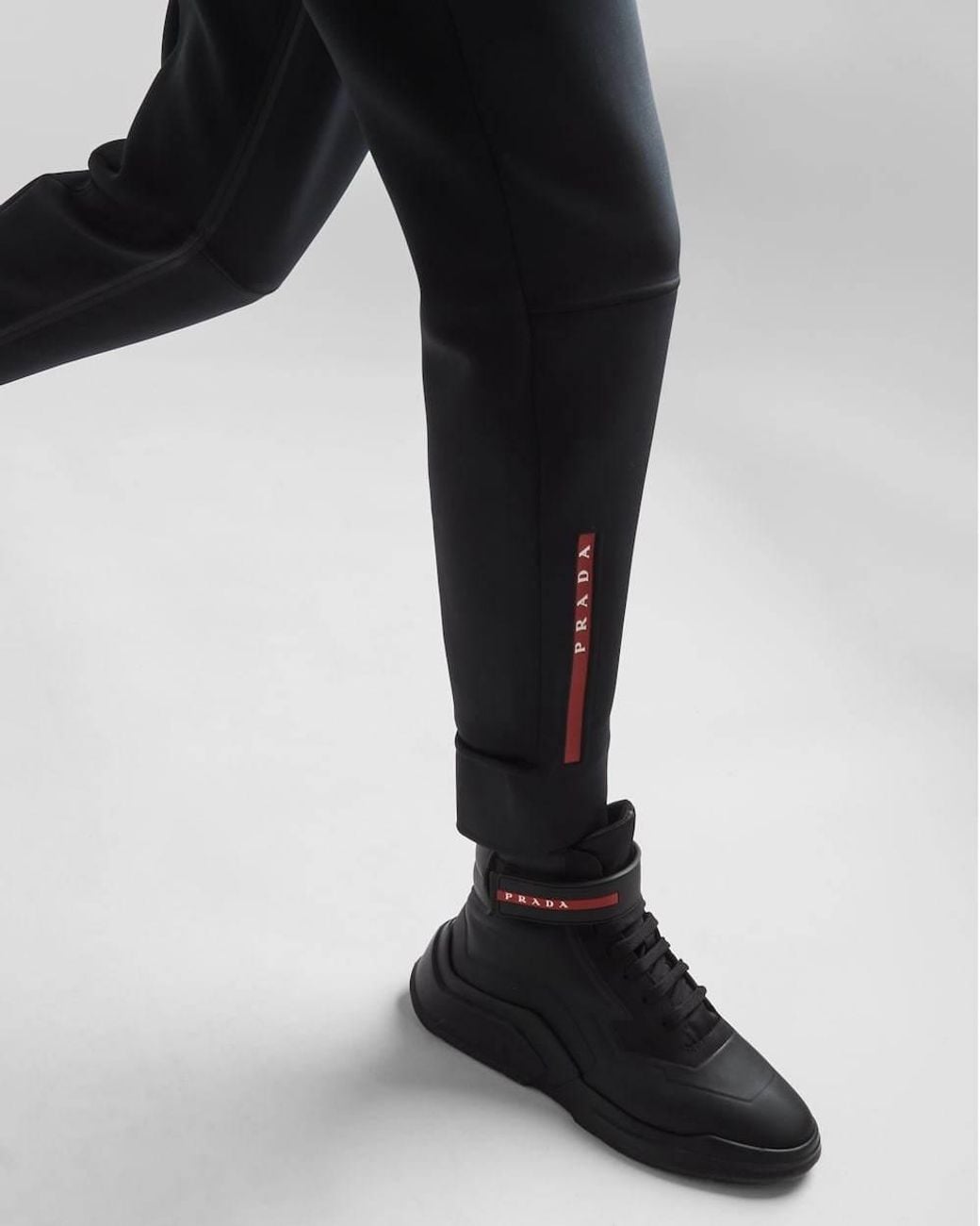 Prada Linea Rossa Blue Technical Knit Trousers