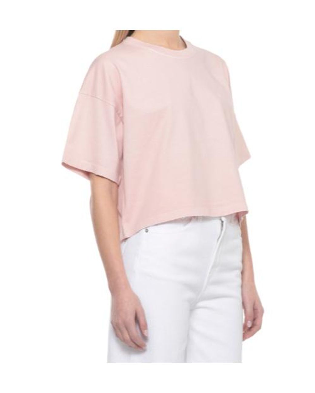 Dondup Pink Cropped Logo T-Shirt