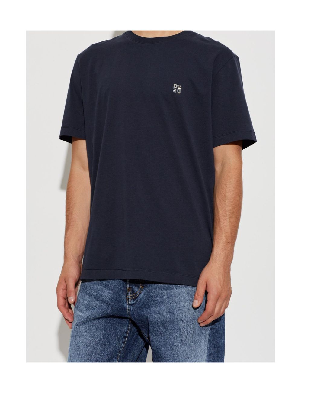 DSquared² Blue Logo Patch T-Shirt for men