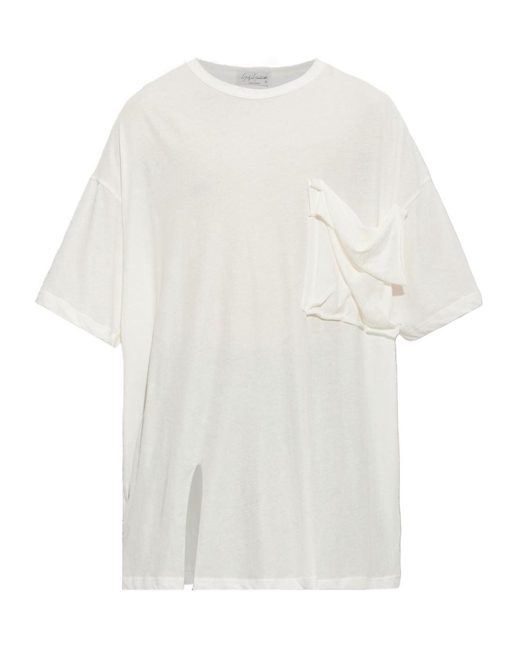 Yohji Yamamoto White Draped Pocket Oversized T-Shirt for men
