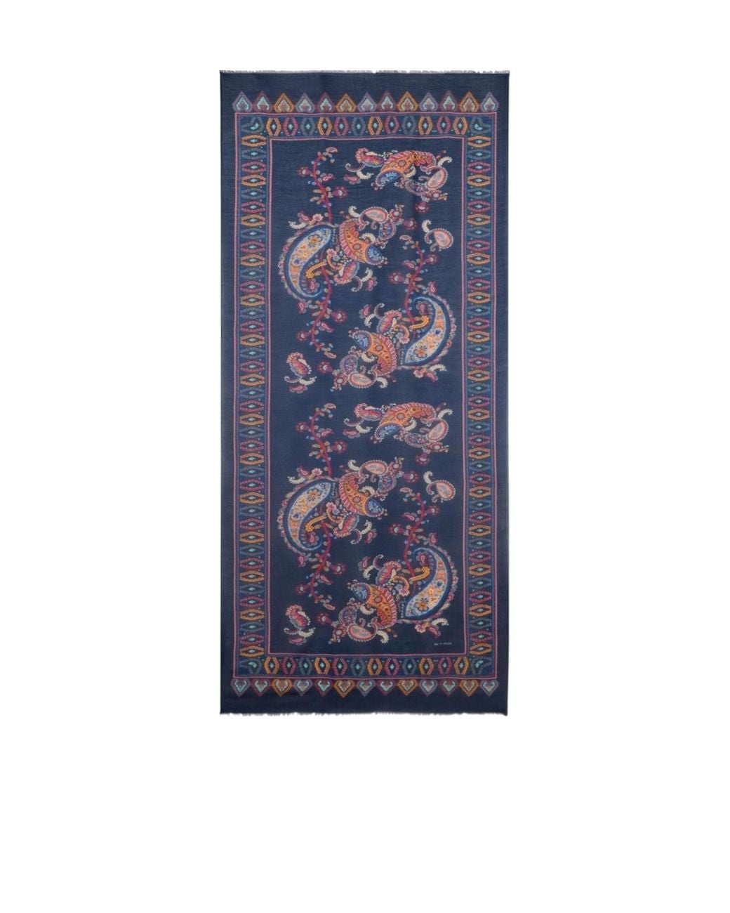 Etro Blue Floral Paisley Scarf for men