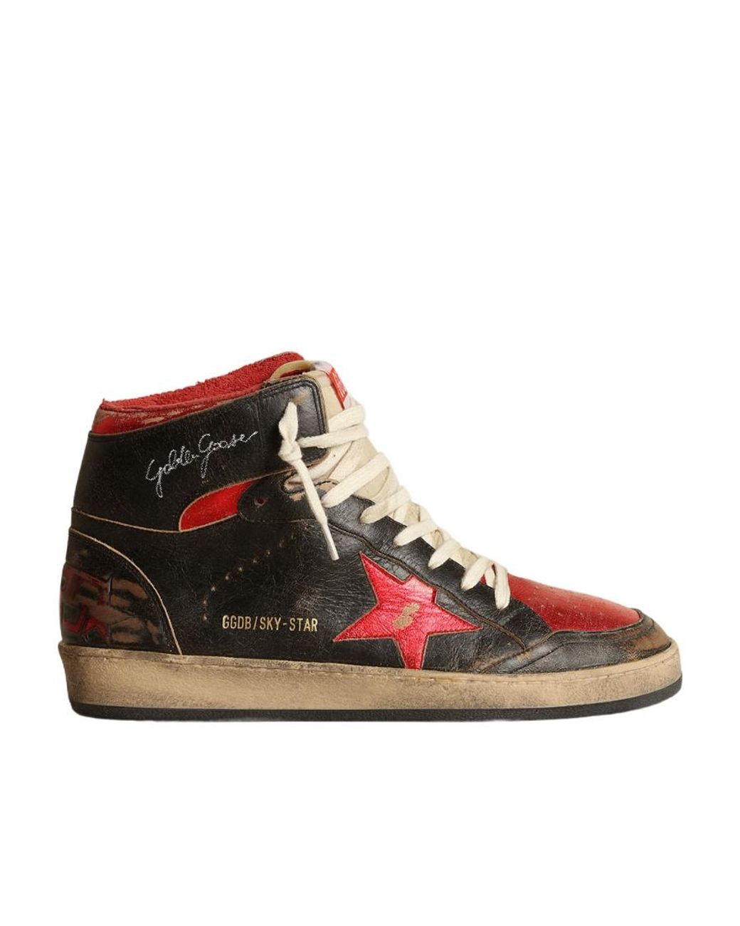 Golden Goose Deluxe Brand Brown Sky-Star High-Top Sneakers