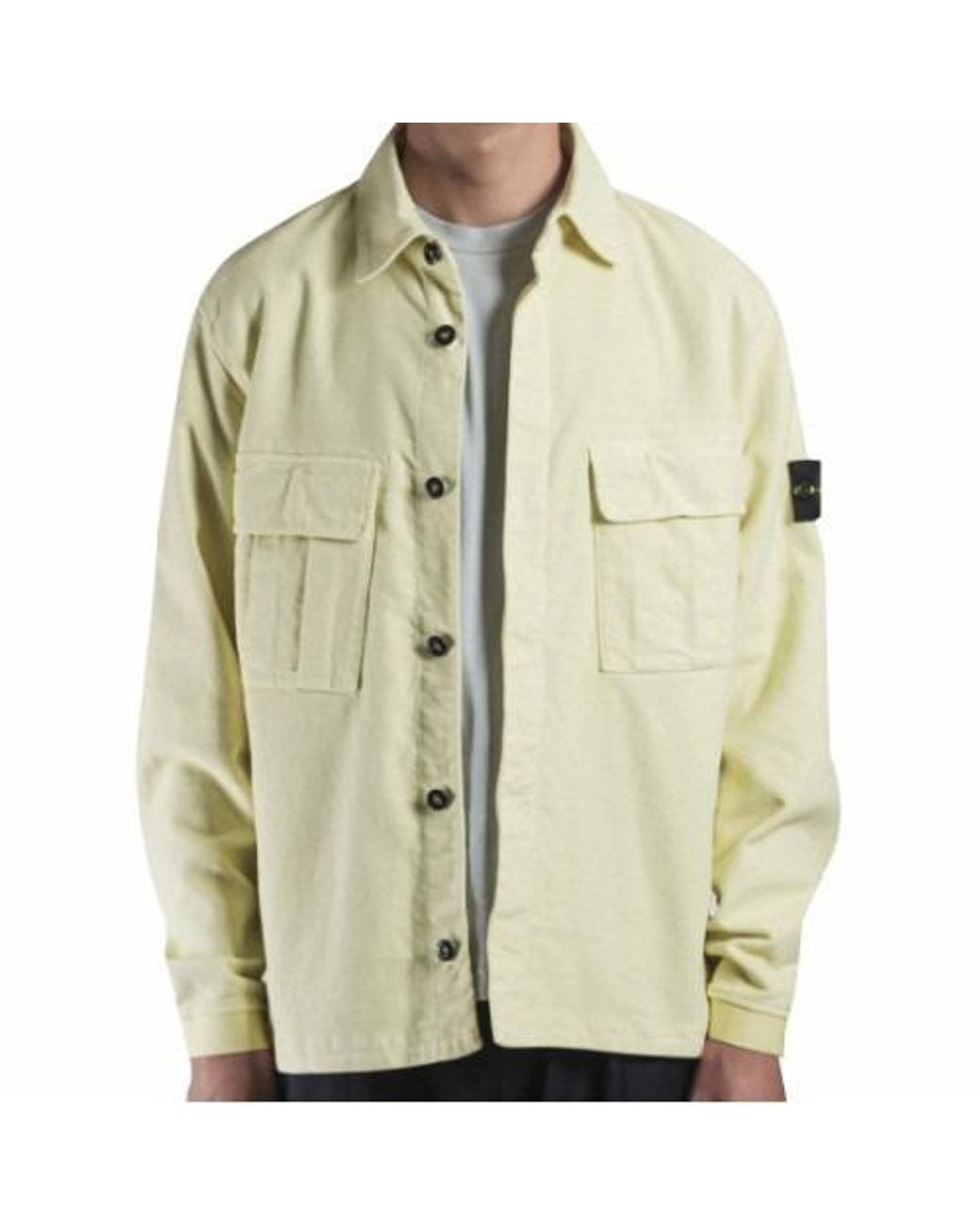 Stone Island Natural Logo Long-Sleeved Shirt for men