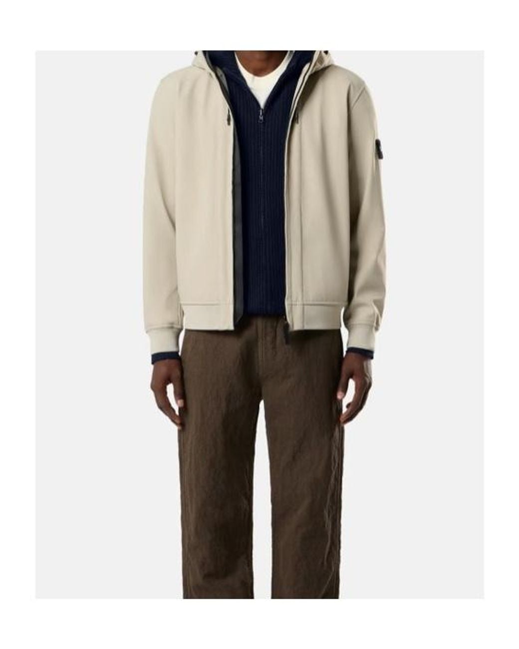 Stone Island Natural Hooded Jacket With Wind- And Water-Resistant Membrane for men
