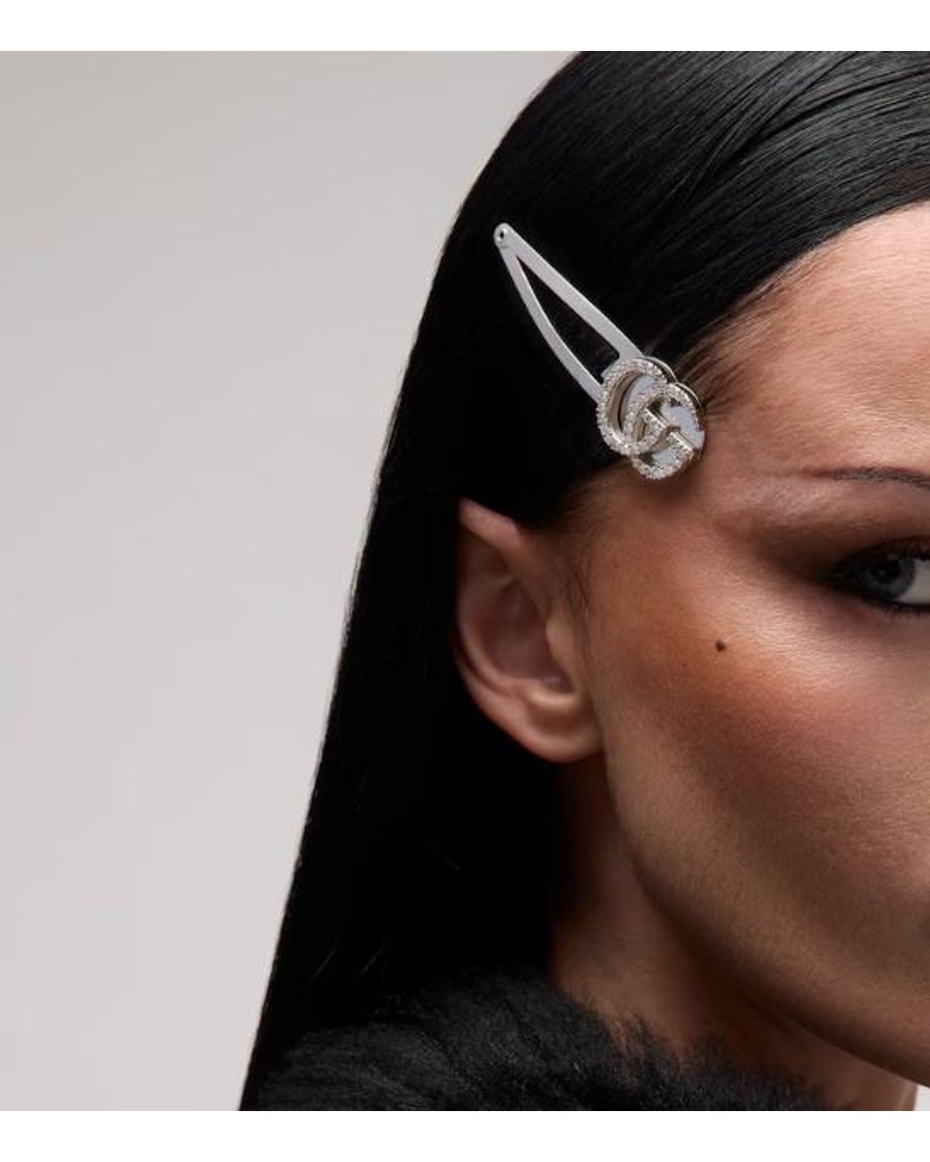 Gucci White Double G Hair Clip