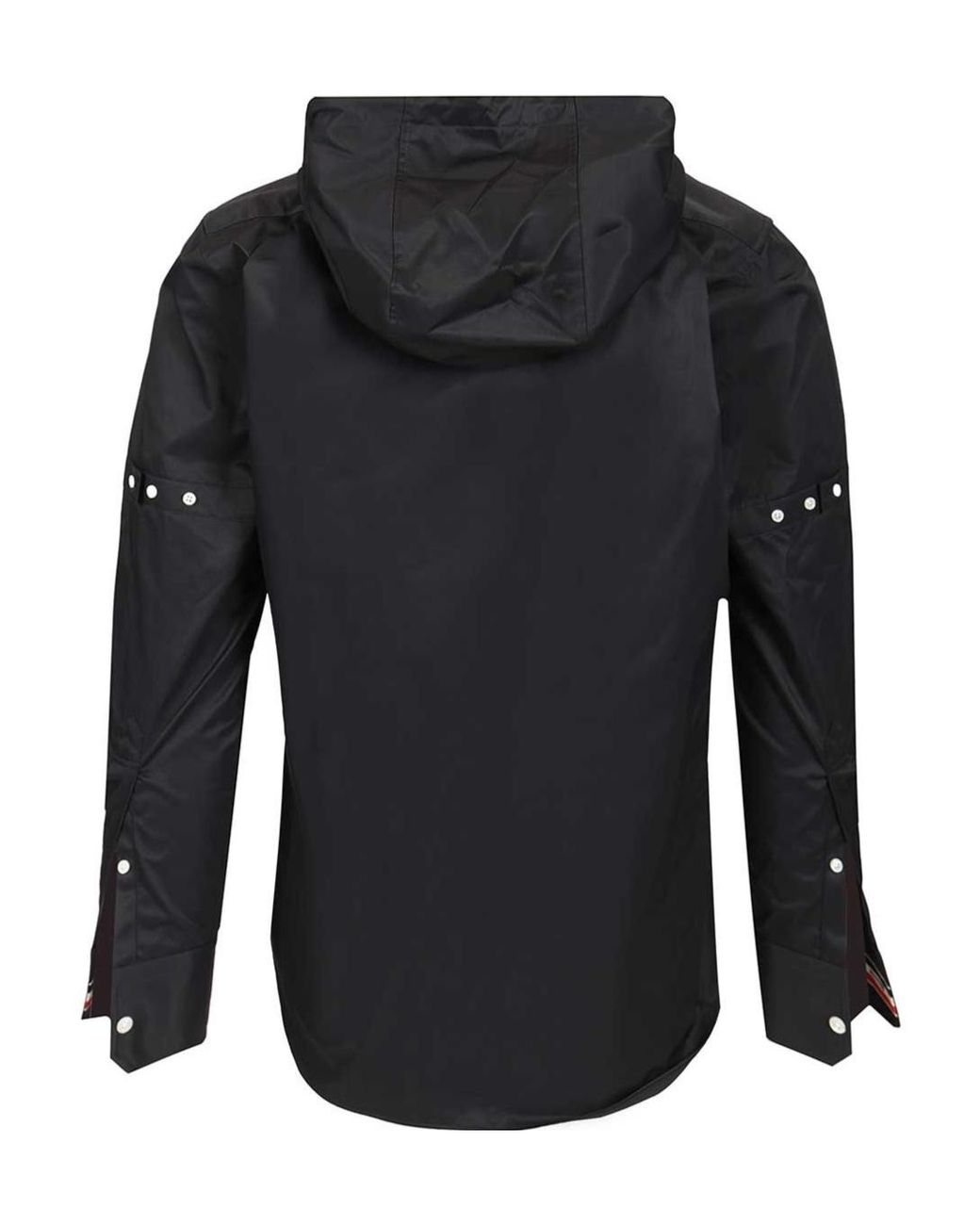 Thom Browne Black Drawstring Hooded Armband Shirt for men