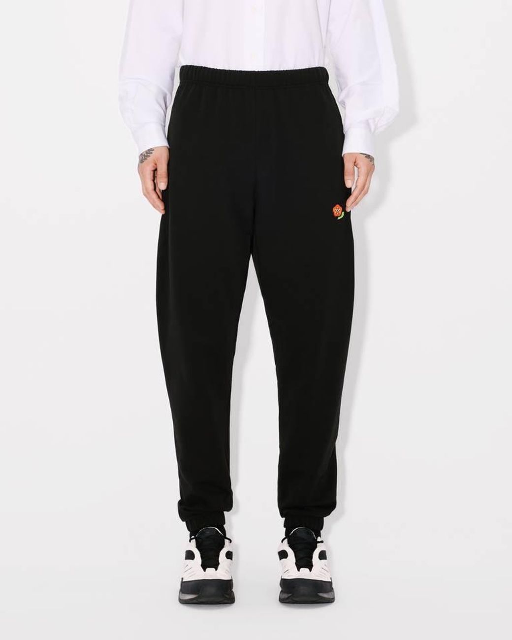 KENZO Black Pop Embroidered Jog Pants for men
